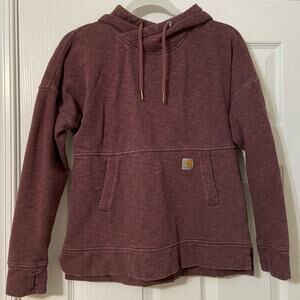 CARHARTT Womens Maroon Relaxed Fit Hoodie Pullover Sweatshirt - Size Small